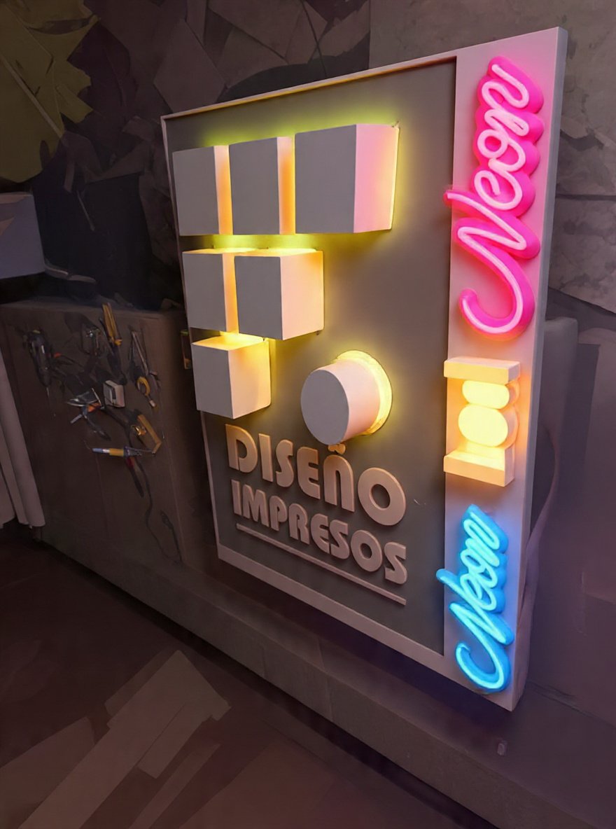 Letrero luminoso, trabajo realizado por Fuenzalida Soluciones Gráficas